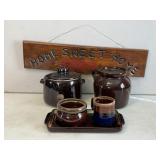 Stoneware & sign