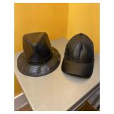 Leather Style Fedora & Ball Cap