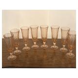 Pink Swirl Champagne Flutes