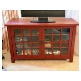 Red Glass Front Entertainment Cabinet (