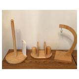 Wood Banana Rack, Paper Towel Holder & Napkin