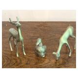 Miniature Brass Deer & Duck
