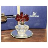 Swarovski Crystal Roses in Vase Miniature