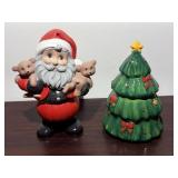 Santa and Christmas Tree Cookie Jar
