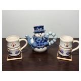 Snowman Teapot & Mugs