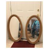 Vintage Gold Framed Oval Mirrors