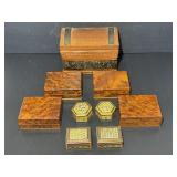 Burl Wood Jewelry boxes - Syrian mosaic inlay