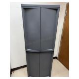 Two-Door Gray Plastic Storage Cabinet