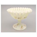 Fenton Pedestal Dish Custard Milk Glass