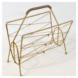 Mid Century Brass Magazine Rack