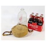 Milk Bottle, Canteen & Coke Lot