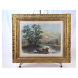 Antique Frame Fishing Print Antique Frame Fishing Print