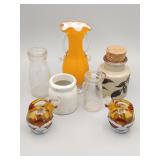 Vintage Orange Glass Vase Lot Vintage Orange Glass Vase Lot