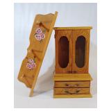 Jewelry Dresser & Wood Shelf Lot Jewelry Dresser & Wood Shelf Lot