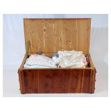 Cedar Chest with Baby/Doll Clothes/Blankets