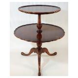 Vintage Mahogany Two-Tiered Pie Crust Table