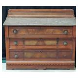 Antique Eastlake Marble Top Dresser