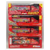 (4) NASCAR 1:64 Scale Racing Team Transporters (4) NASCAR 1:64 Scale Racing Team Transporters