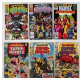 (6) Vintage Marvel Super-Heros Comics (6) Vintage Marvel Super-Heros Comics