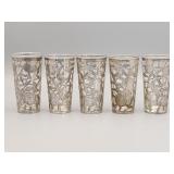 (5) Vintage Sterling Silver Overlaid Glasses (5) Vintage Sterling Silver Overlaid Glasses