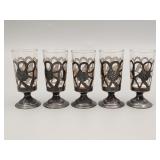 (5) Vintage Sterling Silver Overlaid Cordials