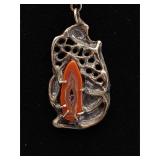 Vintage Sterling Silver Geode Pendant Necklace Vintage Sterling Silver Geode Pendant Necklace