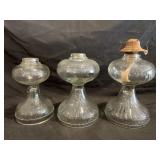 CLEAR GLASS OIL LAMPS