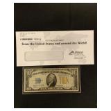 1934A $10 SILVER CERTIFICATE YELLOW SEAL VG