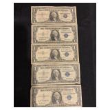 5- $1 SILVER CERTIFICATES