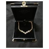 1.00ct DIAMOND NECKLACE 14K GOLD WHEAT CHAIN