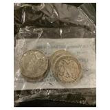 LIBERTY WALKING 5PC SILVER HALF DOLLAR COIN SET