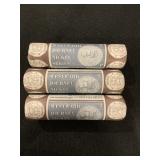 3- 2005 $2 ROLLS WESTERN JOURNEY NICKEL COINS