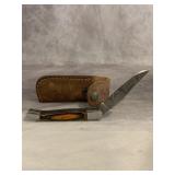 HANDMADE  POCKET KNIFE W/SHEATH
