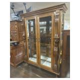 LARGE OAK CURIO DISPLAY CABINET