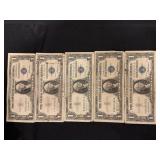 5- $1 SILVER CERTIFICATES
