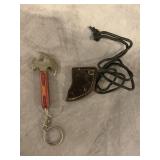MHS CUTLERY DAMASCUS SCIMITAR POINT BLADE KEYCHAIN