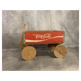 COCA COLA WOODEN CRATE TOY WAGON