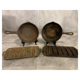 CAST IRON FRYING AND CORNBREAD PANS