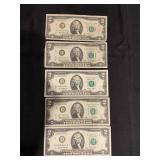 5-$2 FEDERAL RESERVE NOTES