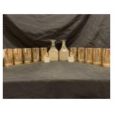 CARNIVAL GLASS DECANTERS AND TUMBLERS