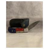 HANDMADE DAMASCUS LOCKBLADE KNIFE W/SHEATH