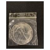 1987 AMERICAN SILVER EAGLE COIN