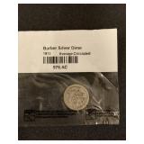 1913 BARBER SILVER DIME COIN