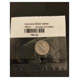 1943-S MERCURY SILVER DIME COIN