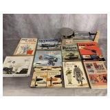 OHAUS TRIPLE BEAM BALANCE SCALE & ASSORTED BOOKS