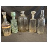ASSORTED GLASS DECANTERS