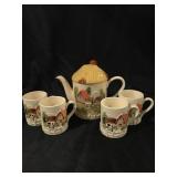 MARKS AND ROSENFELD TEAPOT AND MUGS