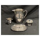 ACADEMY SILVER OVER COPPER PITCHER, CREAMER