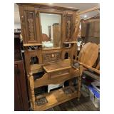 ANTIQUE OAK HALL TREE