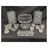 ANCHOR HOCKING COLONIAL LADY SNACK TRAYS